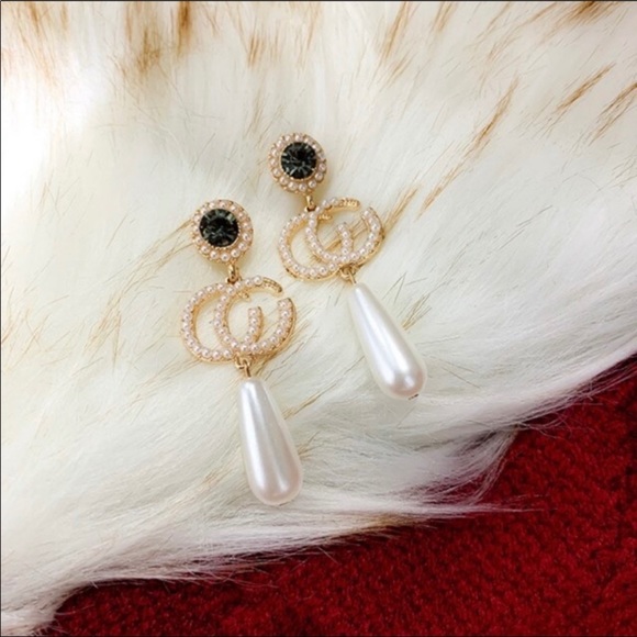 Pearl long drop earrings - Picture 4 of 6